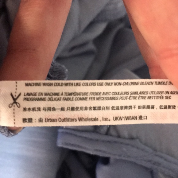 Free People Blue Want Your Love Mini Dress Flowy Reversible Smocked Large L - Picture 9 of 11